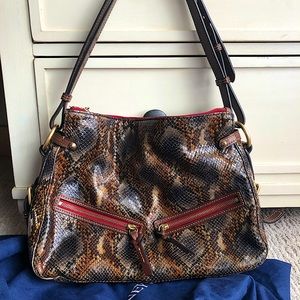 Dooney and Bourke Snakeskin East/West Zip Sac